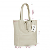 Geanta shopper din piele naturala DiAmanti Luisa Beige
